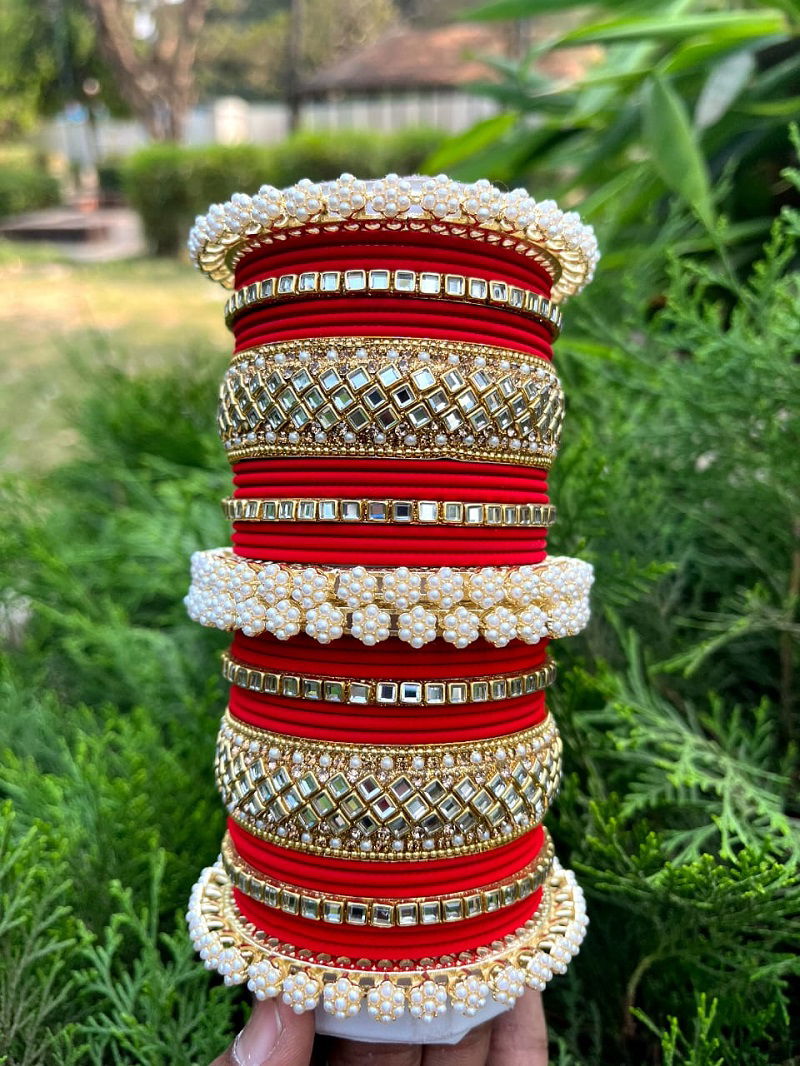 Designer Chudla Kada With Kundan Bangles Set 2 Wholesale Shop In Surat
